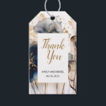 Etiqueta Floral de Presente de Ouro Azul de Marinh<br><div class="desc">Marinho Elegante Casamento Floral Azul Obrigado Etiqueta Adicione um pouco de sofisticação aos seus favores de casamento com este obrigado espantoso que marcam, com flores azuis de marinho profundo e salpicos de ouro luxuoso. A combinação de tons florais ricos e sotaques de ouro misturados cria um aspecto eterno e elegante,...</div>