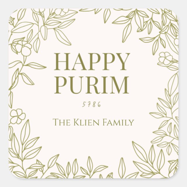 Etiqueta Floral de Purim (Frente)