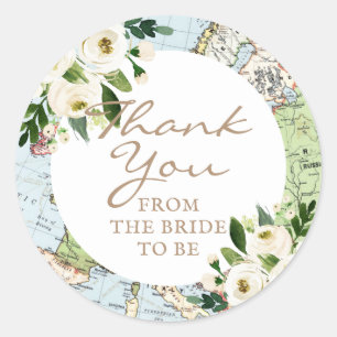 Etiqueta floral do favor do mapa do amor em todo o