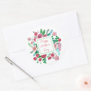 Etiqueta floral do feliz dia das mães    