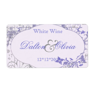 Etiqueta floral do vinho do casamento da lavanda