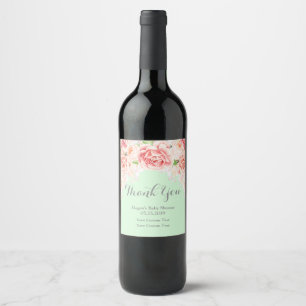 Etiqueta floral do vinho do chá de fraldas da