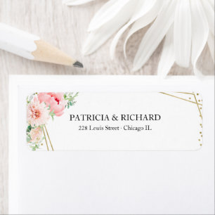 Etiqueta Floral Elegante Geométrico Dourado