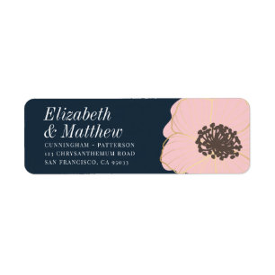 Etiqueta Floral embutido Dourado moderno Endereço de devo