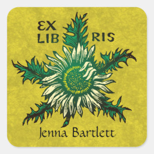 Etiqueta floral ex de Libris