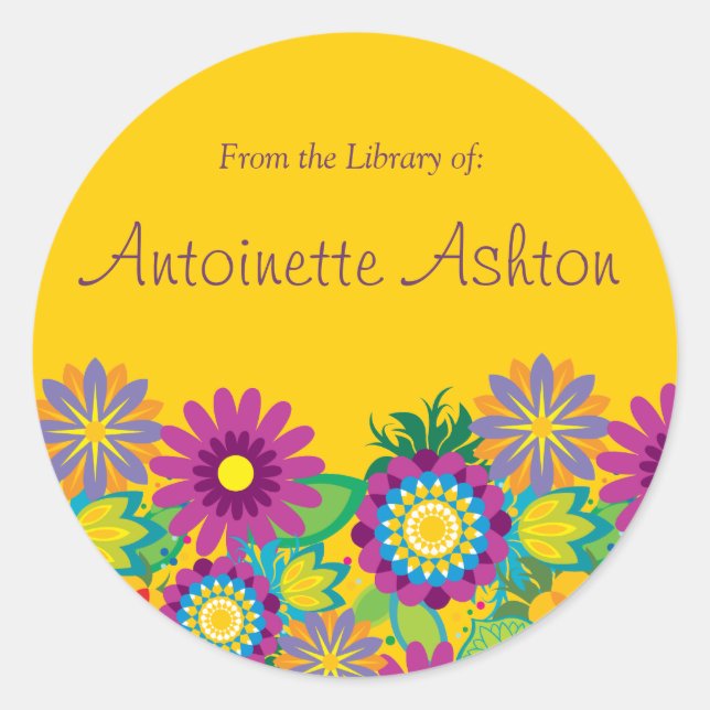 Etiqueta Floral Ex-Libris (Frente)