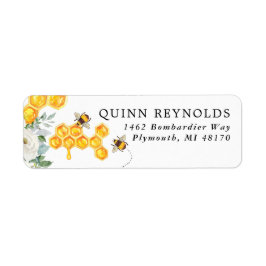 Etiqueta Floral Honeycomb Bumble Bee | Endereço para devolu