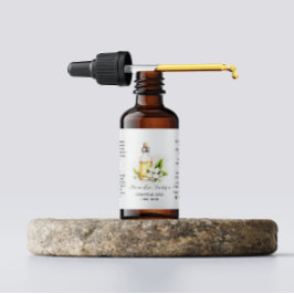 Etiqueta Floral Jasmine Essencial Oils Greenery Watercolor