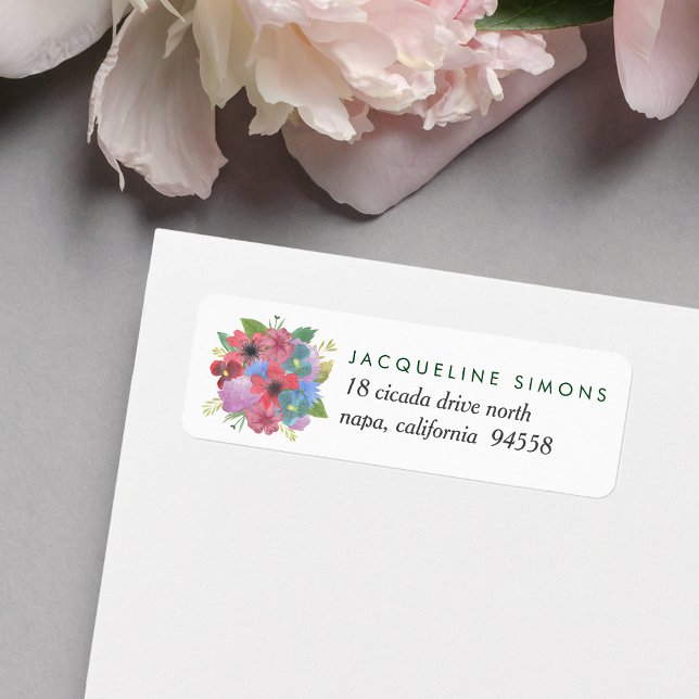 Etiqueta Floral Moderno de Buquê de flor selvagem (Criador carregado)