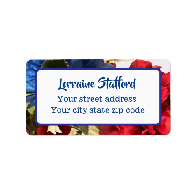 Etiqueta Floral Patriótico  (Frente)