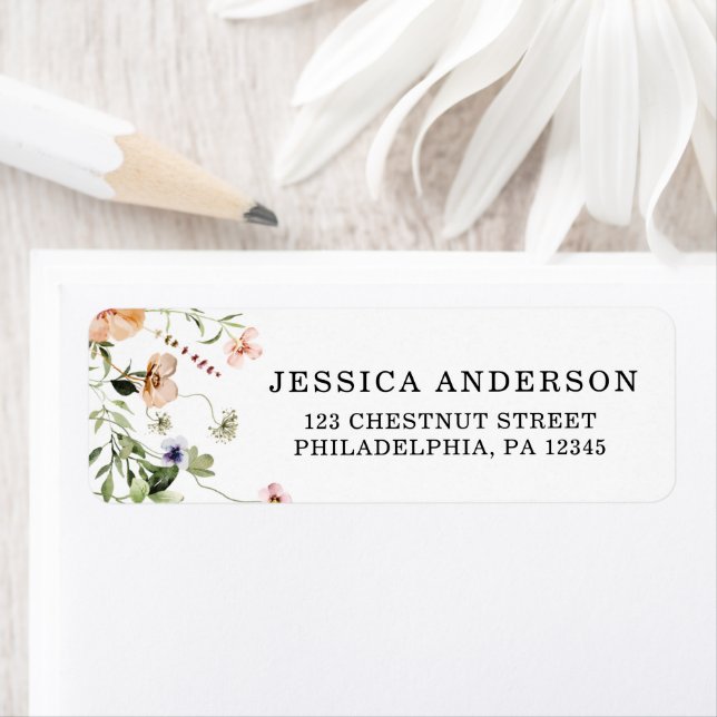 Etiqueta Floral Rosa Rústica para Noiva de Wildflo (Insitu)