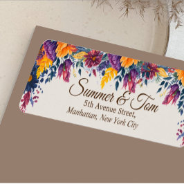 Etiqueta Floral Summer Modern Style Wedn Return Address