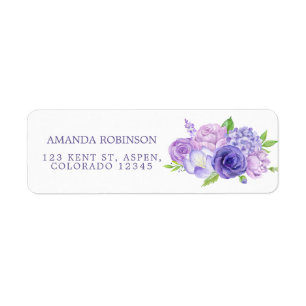 Etiqueta Floral Ultra Violet Watercolor