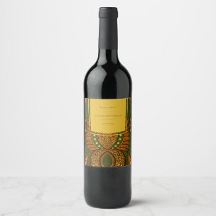 Etiqueta floral verde do vinho de Ancara do
