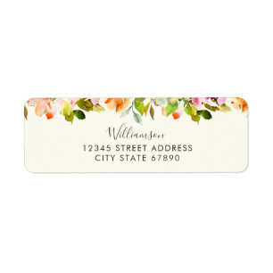 Etiqueta Floral Watercolor Rustic Address