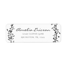 Floral Wreath Return Address Sticker
