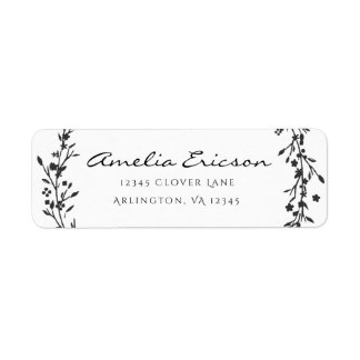 Etiqueta Floral Wreath Return Address Sticker