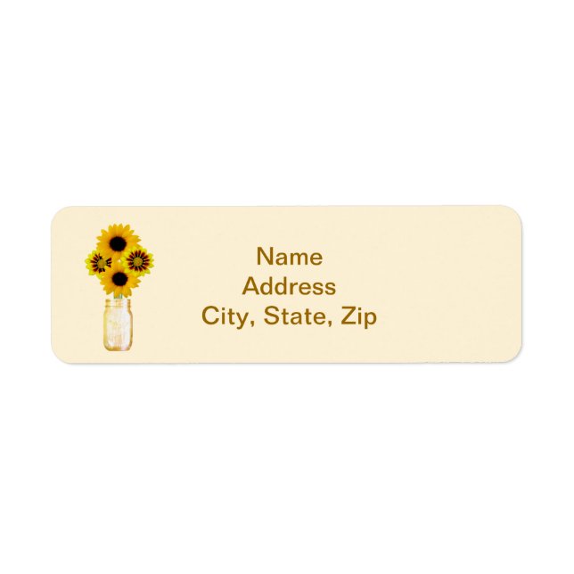 Etiqueta Flores Amarelas Mason Jar Address Labels (Frente)