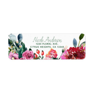 Etiqueta Flores Aquarela Verde Rosa Floral Vintage Chic