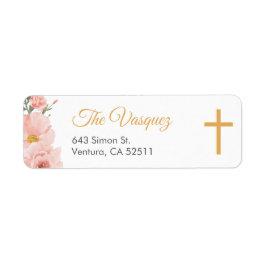 Etiqueta Flores de Aquarela Rosa, Primeira Sagrada Frota Co