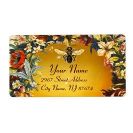 ETIQUETA FLORES DE PRIMAVERA, ABELHA DE MEL, APOSTA