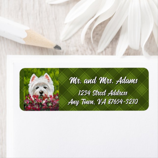 Etiqueta Flores de Westie e Rosa (Insitu)