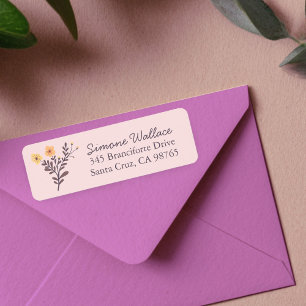 Etiqueta Flores Delicadas Endereço de Devolução Personaliza