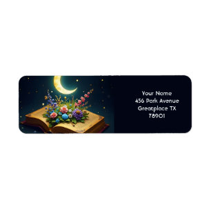 Etiqueta Flores do Livro da Lua Fantasy