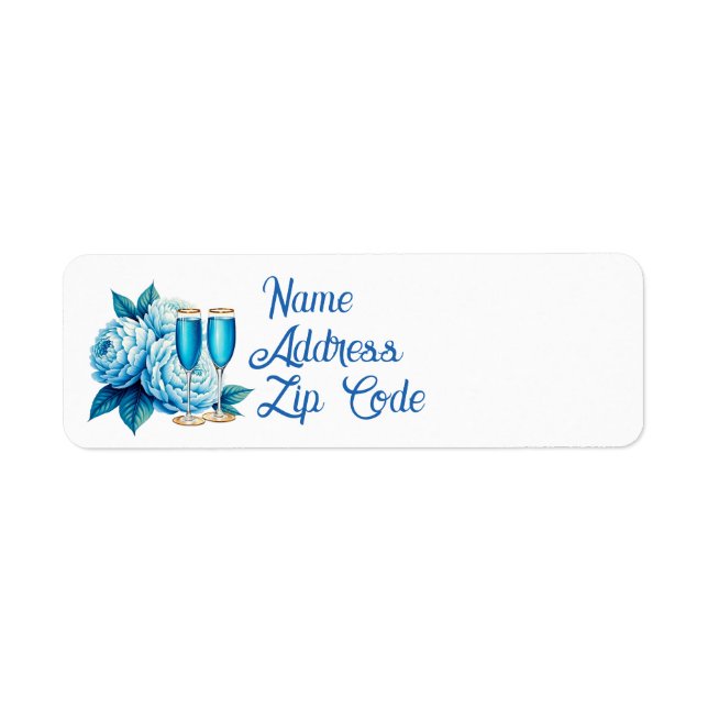 Etiqueta Flores elegantes champanhe Casamento personalizáve (Frente)