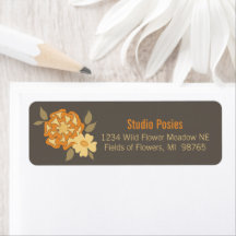 Flores Elegantes Papel de Carta Botânica Amarelo M