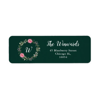 Etiqueta Flores Florais e Flores de Poinsettia Rosa