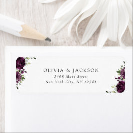 Etiqueta Flores Roxas, Flores De Ameixa, Boho, Casamento Fl