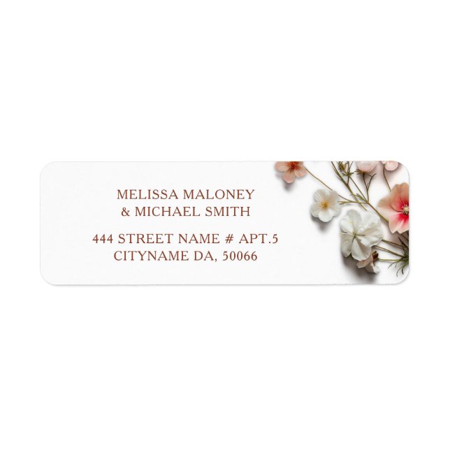 Etiqueta Flores Silvestres 3D | Casamento (Frente)