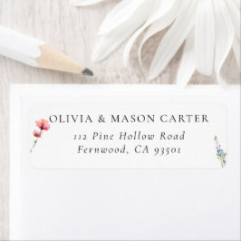 Etiqueta Flores Silvestres de Prado Montanhoso Casamento Mo