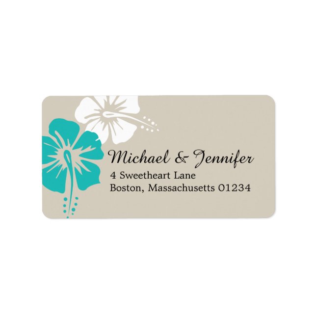 Etiqueta Flores Tropicais de Hibisco (Frente)