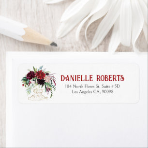 Etiqueta Flores vaso de buquê dourado