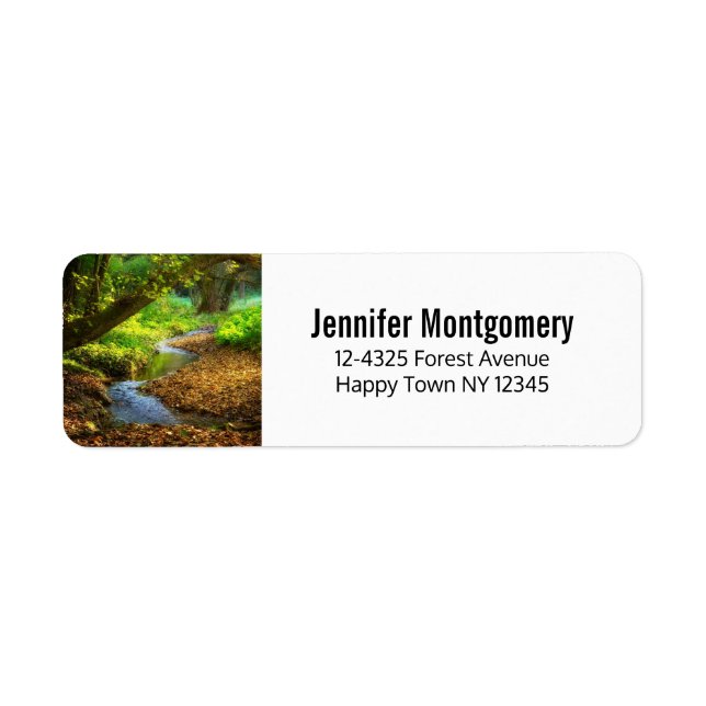 Etiqueta Floresta Creek Belo Paisagem Natural (Frente)