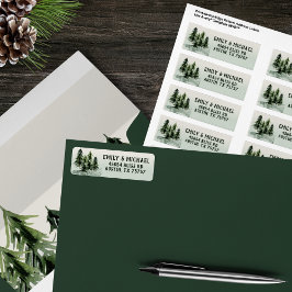 Etiqueta Floresta Verde de Montanha Verde Preta