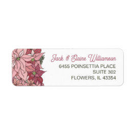 Etiqueta Flowers de Natal Rosa Endereço de Devolução