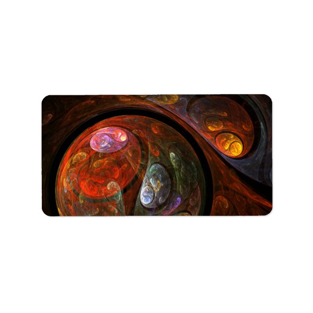 Etiqueta Fluid Connection Abstrato Art (Frente)