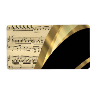 Etiqueta Folha de música elegante