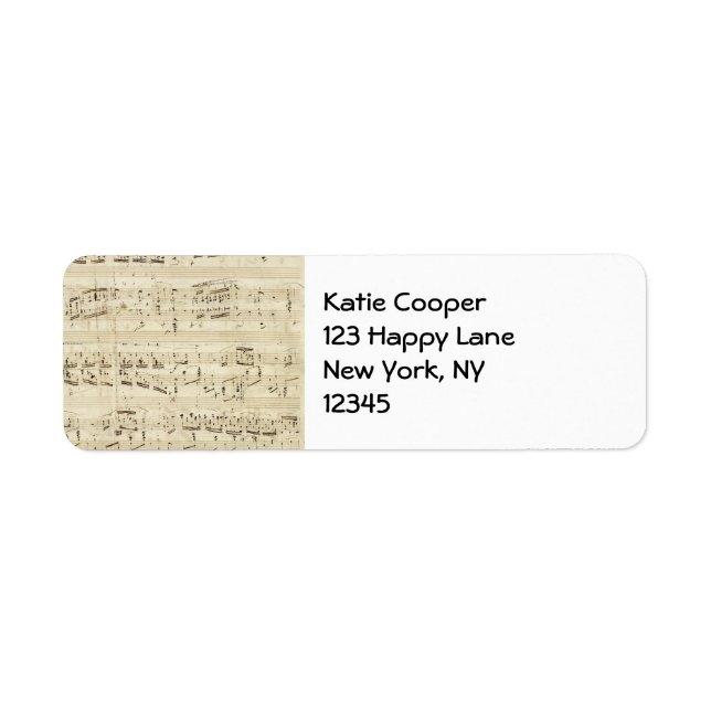 Etiqueta Folha de música em pergaminho manuscrita a tinta (Frente)