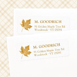 Etiqueta Folha de outono de Ochre. Endereço de retorno