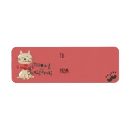 Etiqueta Folha de palitos de presente de Natal de Gato Engr