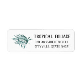 Etiqueta Folha de Palmeira de Folhagem Tropical Endereço de