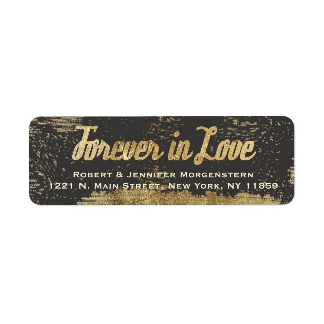 Etiqueta Folha Dourada Faux "Forever in Love" (Frente)