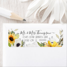 Etiqueta Folhagem Amarelo Amarelo Floral Girassol