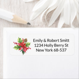 Etiqueta Folhagem em aquarela para o Natal