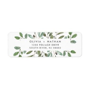Etiqueta Folhagem Minimalista  Casamento