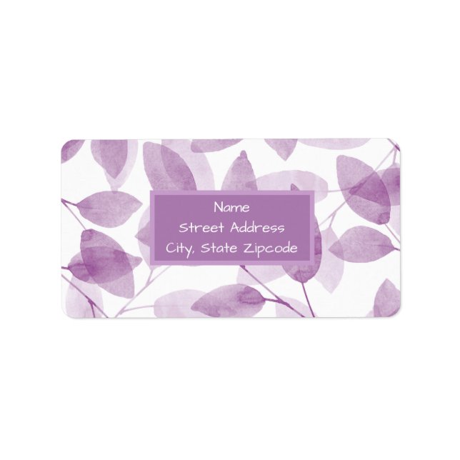 Etiqueta Folhas de Aquarela de Plum Molho (Frente)